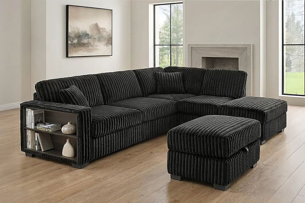 Thumbnail: F8377 Black 3-Piece Sectional Set