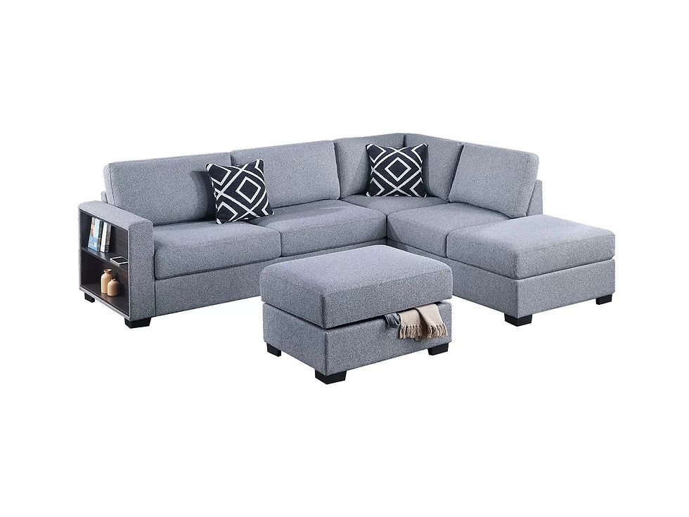 Thumbnail: F8377 Black 3-Piece Sectional Set