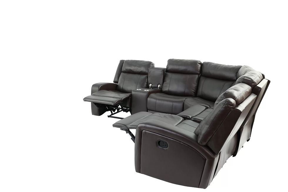 Thumbnail: L-Shaped Manual Reclining Sectional with Console
