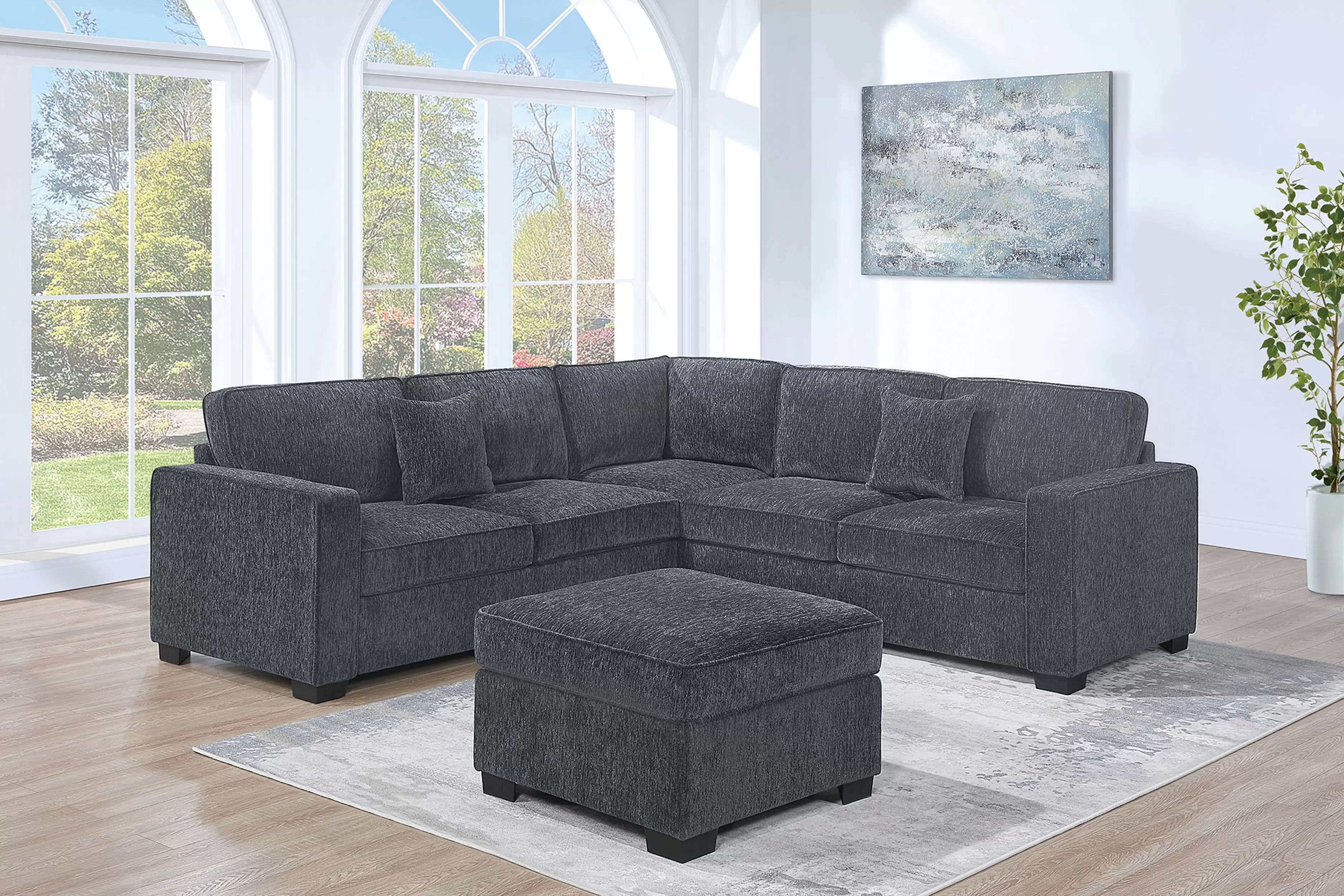 Gunmetal 4-Piece Sectional Set — F8311