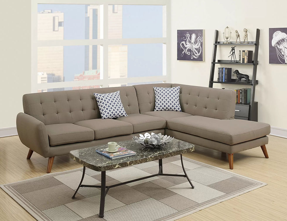 Thumbnail: Gray 2-Piece Sectional Set with 2 Accent Pillows — F6953