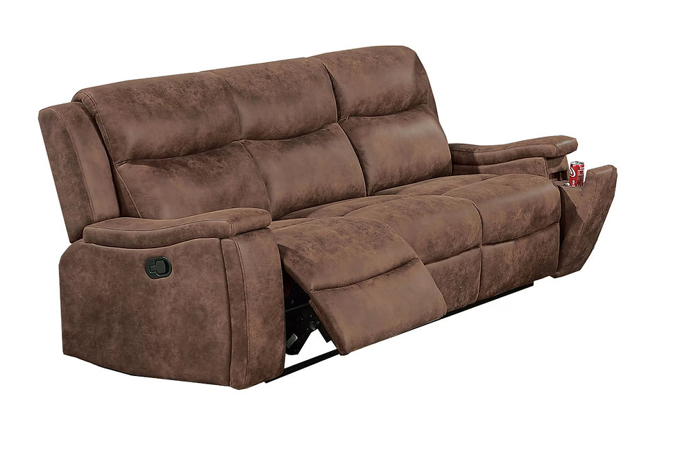 Thumbnail: Walnut 2-Piece Manual Reclining Sofa & Loveseat Set