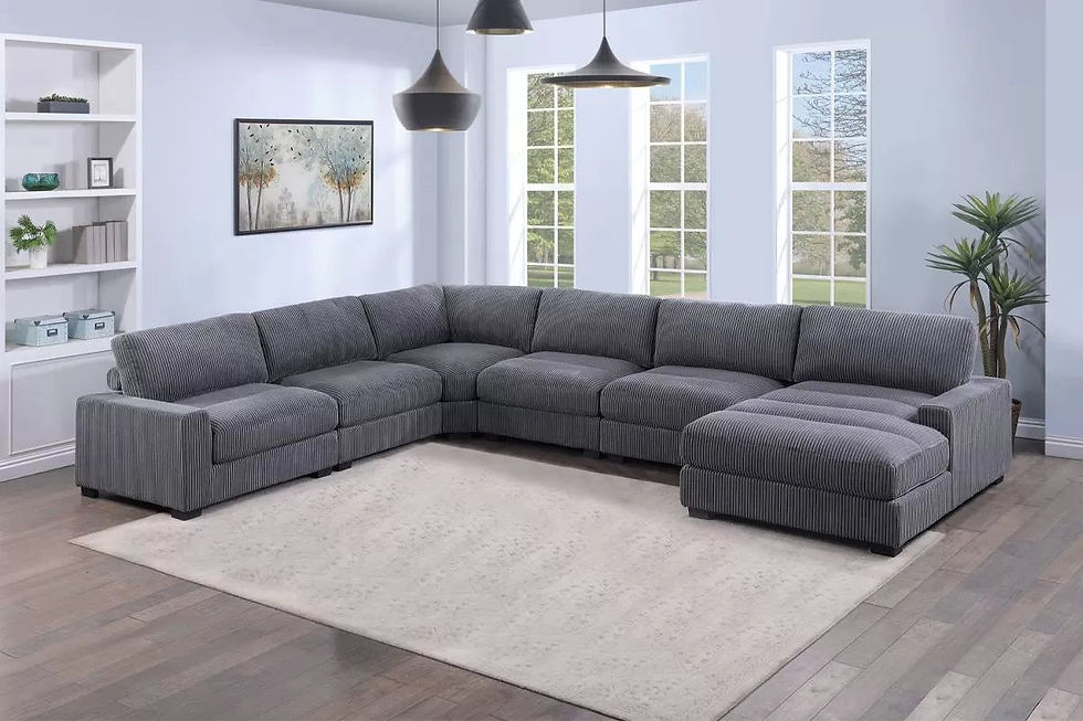 Thumbnail: Gray 6-Piece Modular Sectional Set — 163