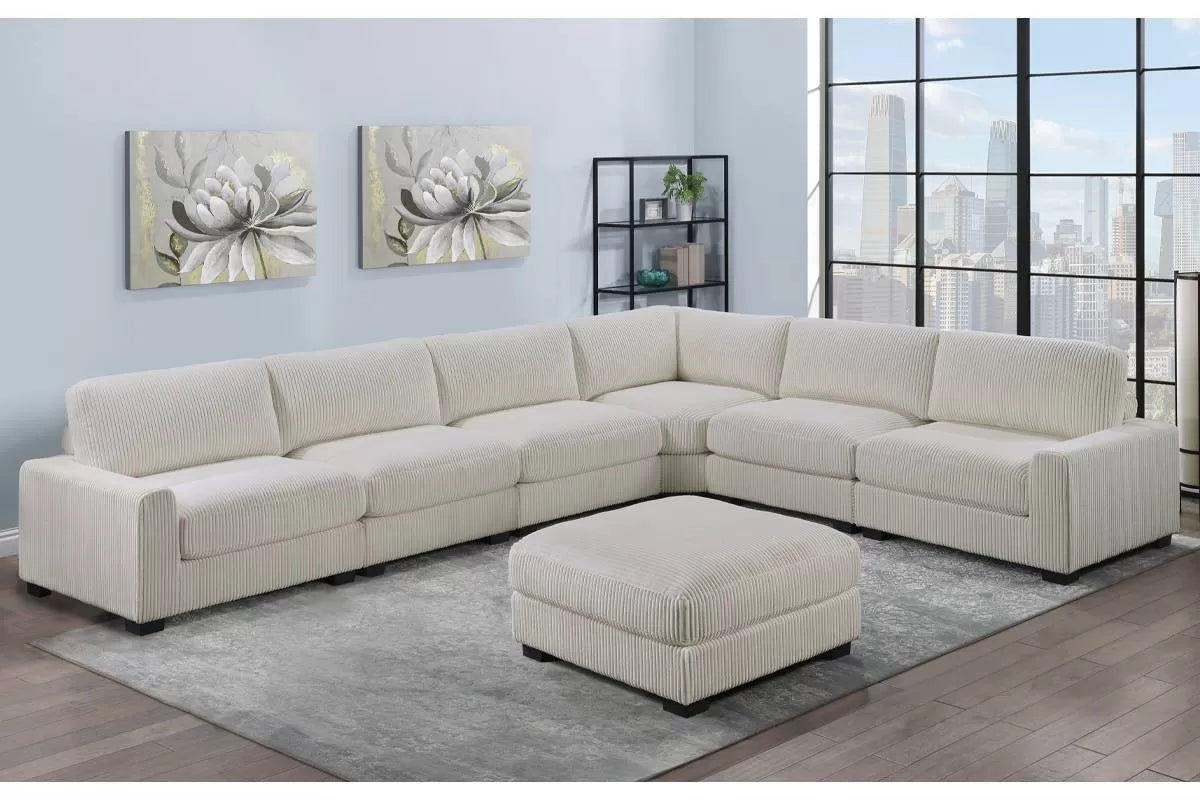 Beige 7-Piece Modular Sectional Set — 162