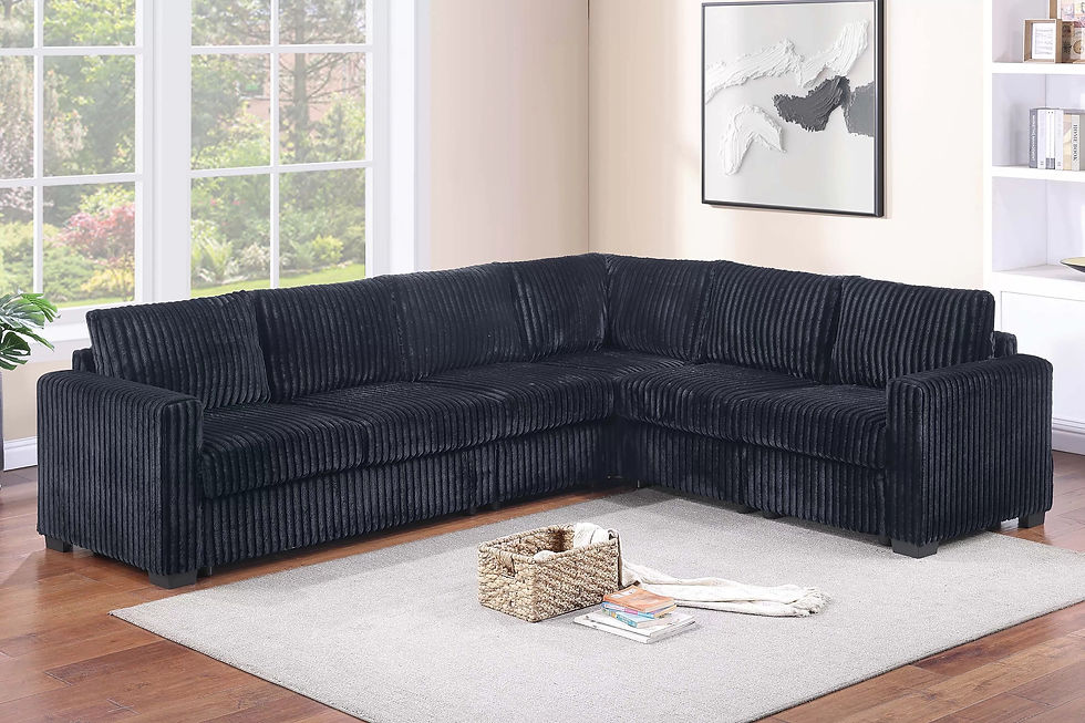 Thumbnail: Black 4-Piece Sectional Set — F8335