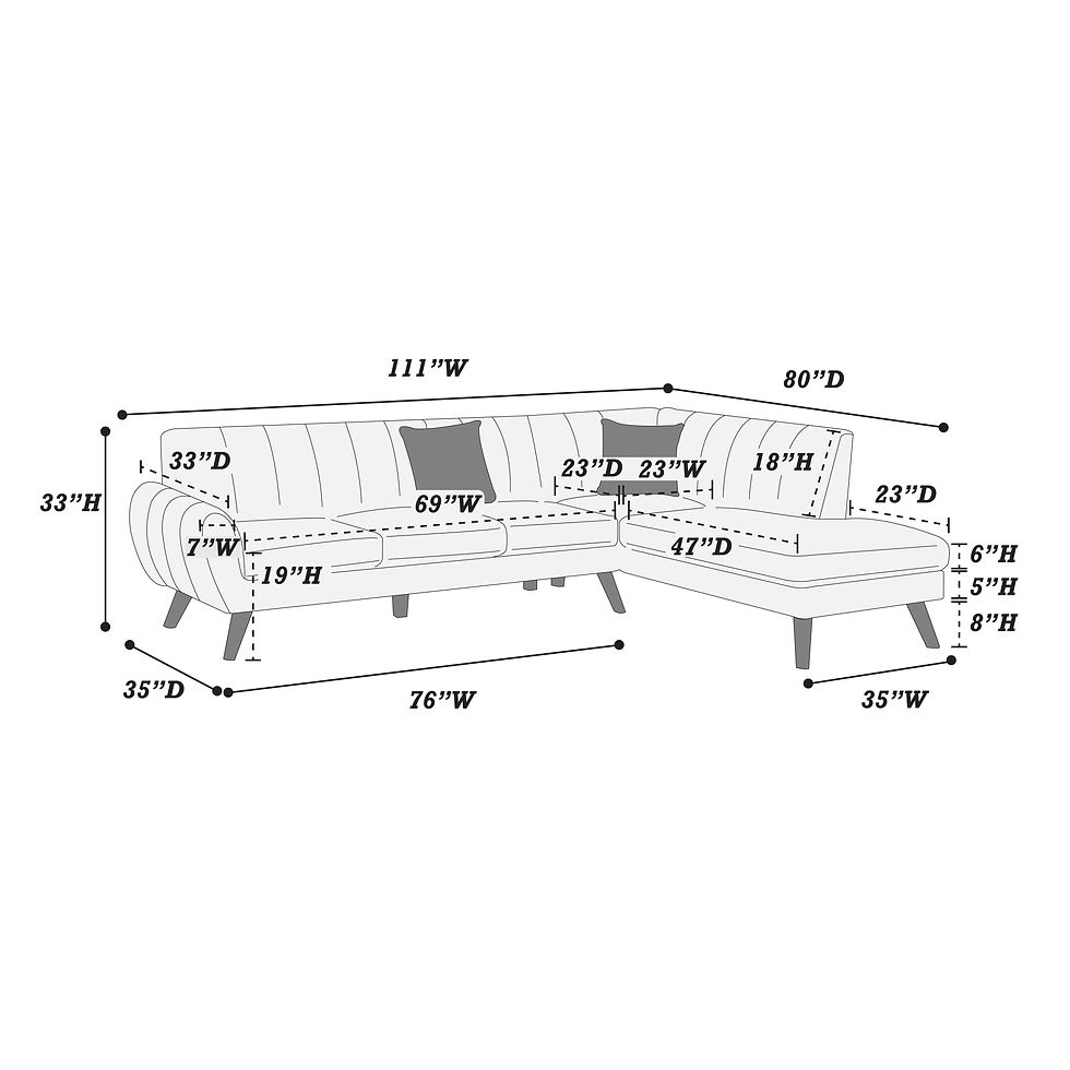 Thumbnail: Dark Gray 2-Piece Sectional Set with 2 Accent Pillows — F8867
