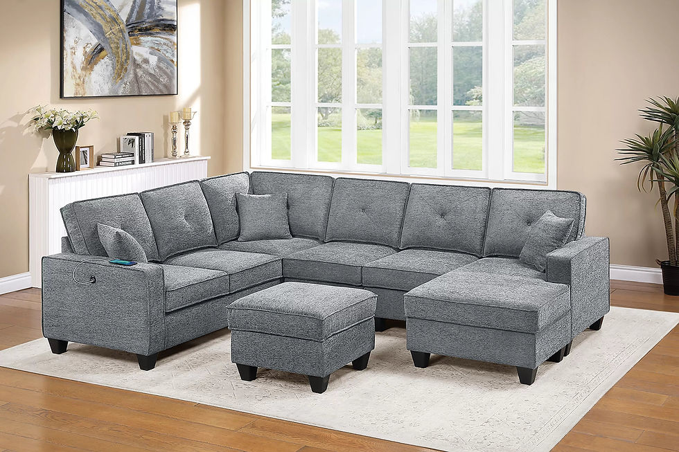Thumbnail: Light Gray 5-Piece Sectional Set — F8391