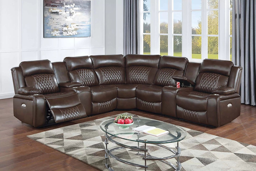 Thumbnail: Gel Leatherette Power Reclining Sectional with Wireless Charging