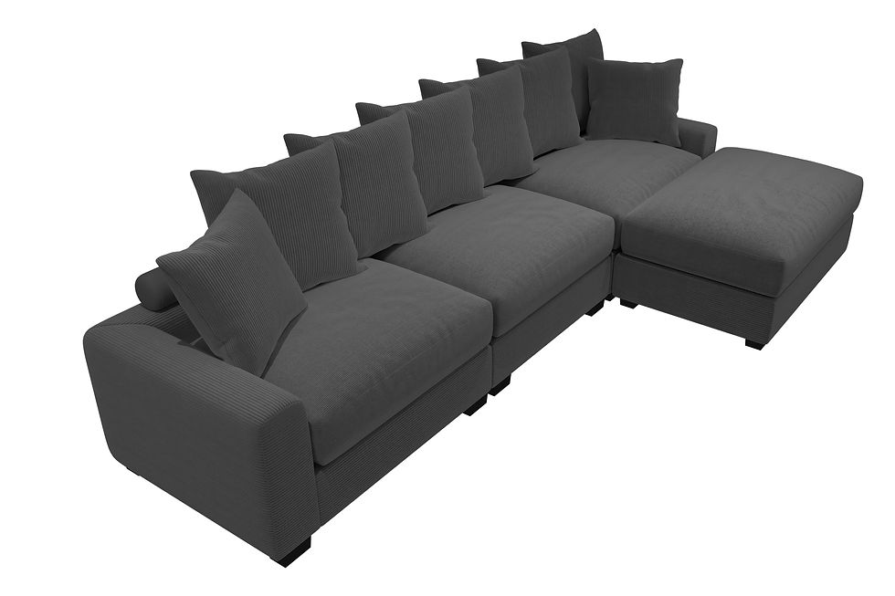 Thumbnail: Dark Gray 4-Piece Modular Sectional Set