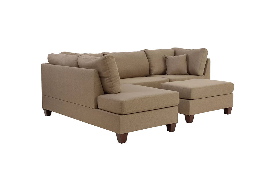 Thumbnail: Sand 3-Piece Reversible Sectional Sofa Set with Ottoman — F7605