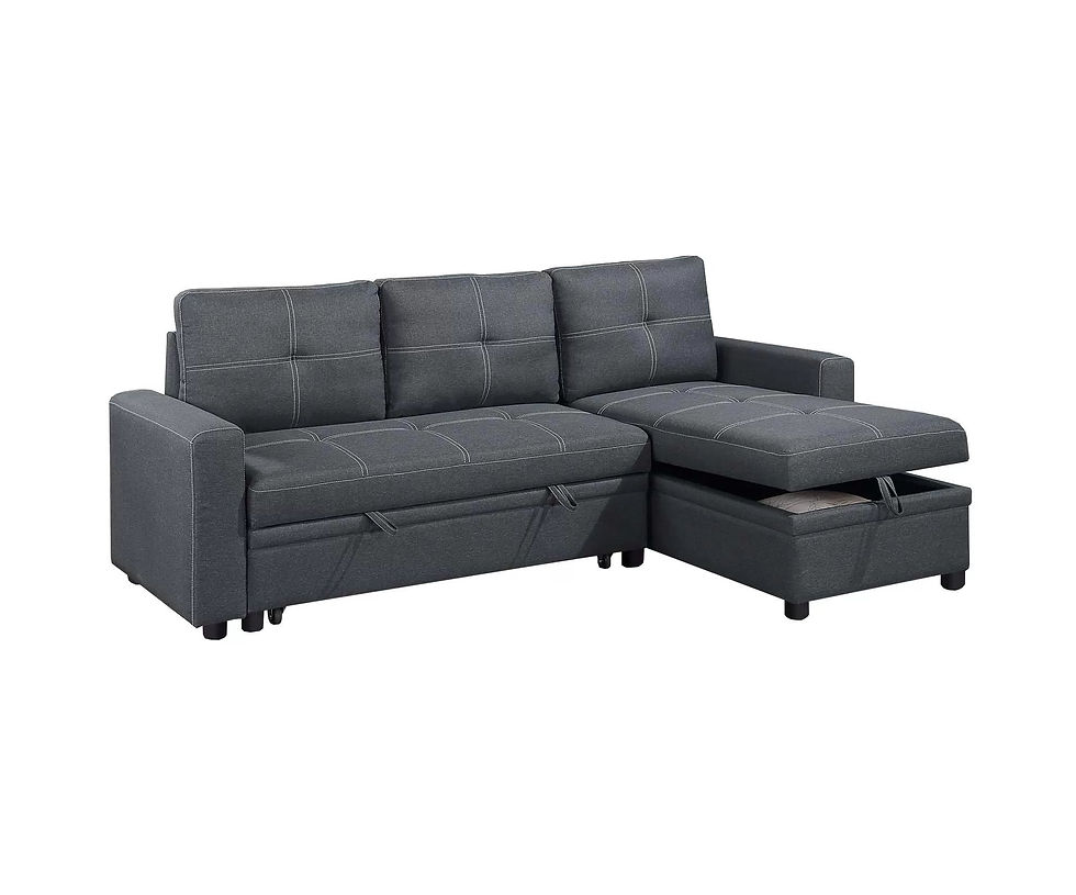 Thumbnail: F8535 Charcoal Convertible Sectional
