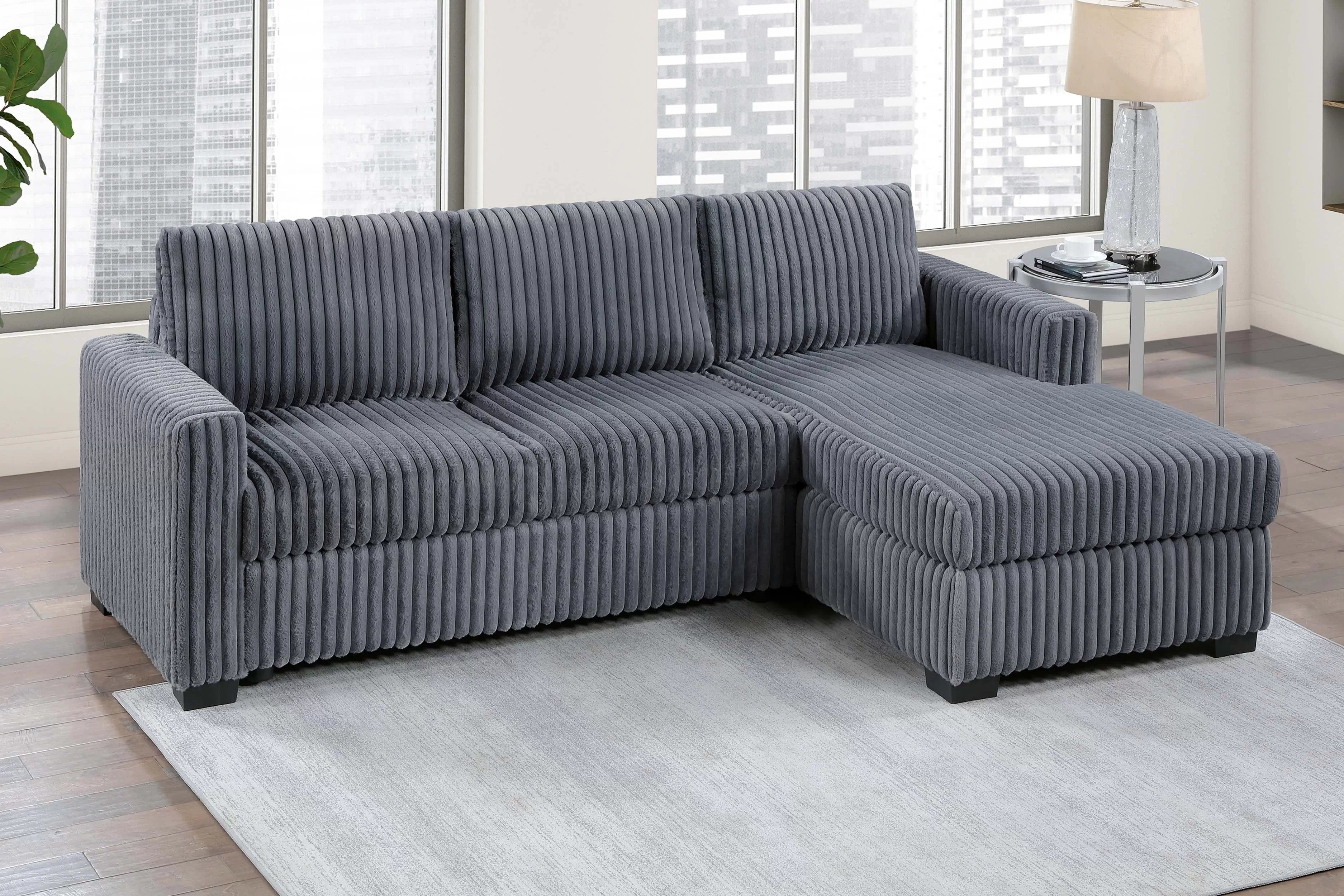 Dark Gray 2-Piece Sectional Sofa — F8326