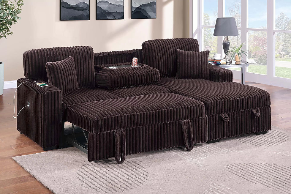 Thumbnail: F8574 Black Convertible Sectional