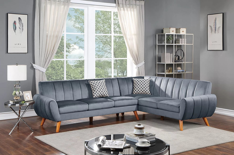 Thumbnail: Dark Gray 2-Piece Sectional Set with 2 Accent Pillows — F8870