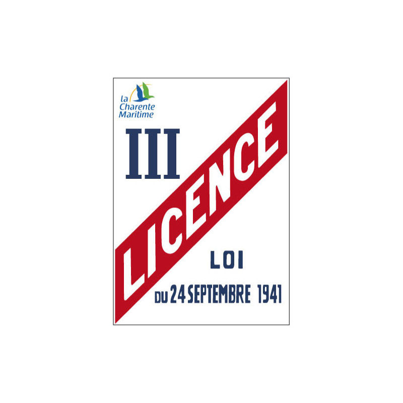 Miniature : PANNEAU LICENCE III + LOGO DE VOTRE DÉPARTEMENT