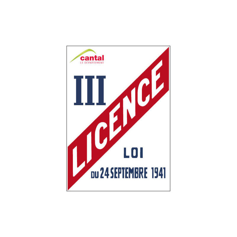 Miniature : PANNEAU LICENCE III + LOGO DE VOTRE DÉPARTEMENT