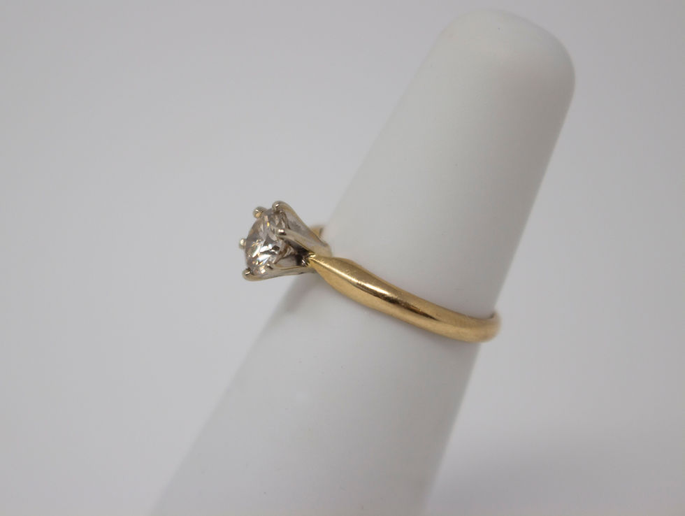 Thumbnail: 14k Gold Solitaire Diamond Engagement Ring