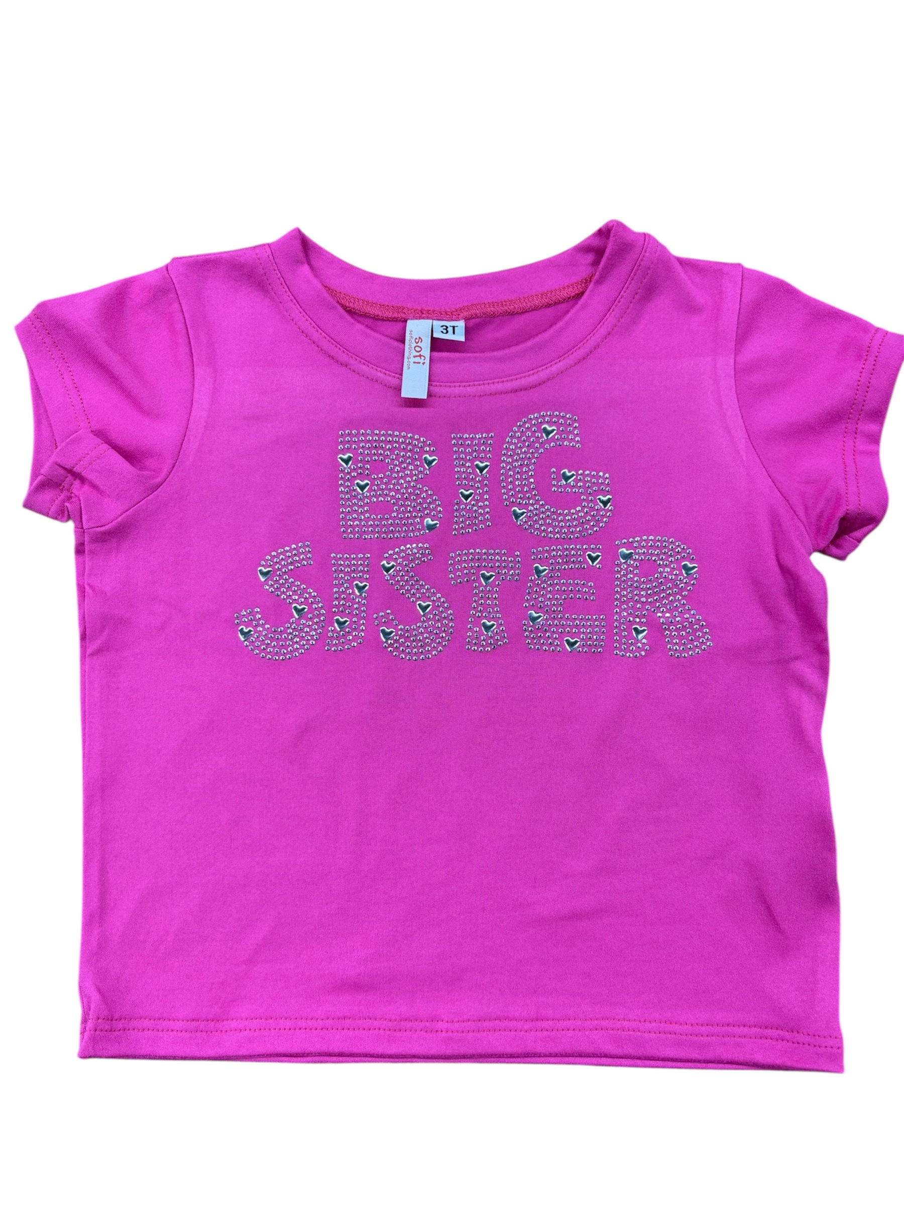 HOT PINK SHORT SLEEVE BIG SISTER TEE