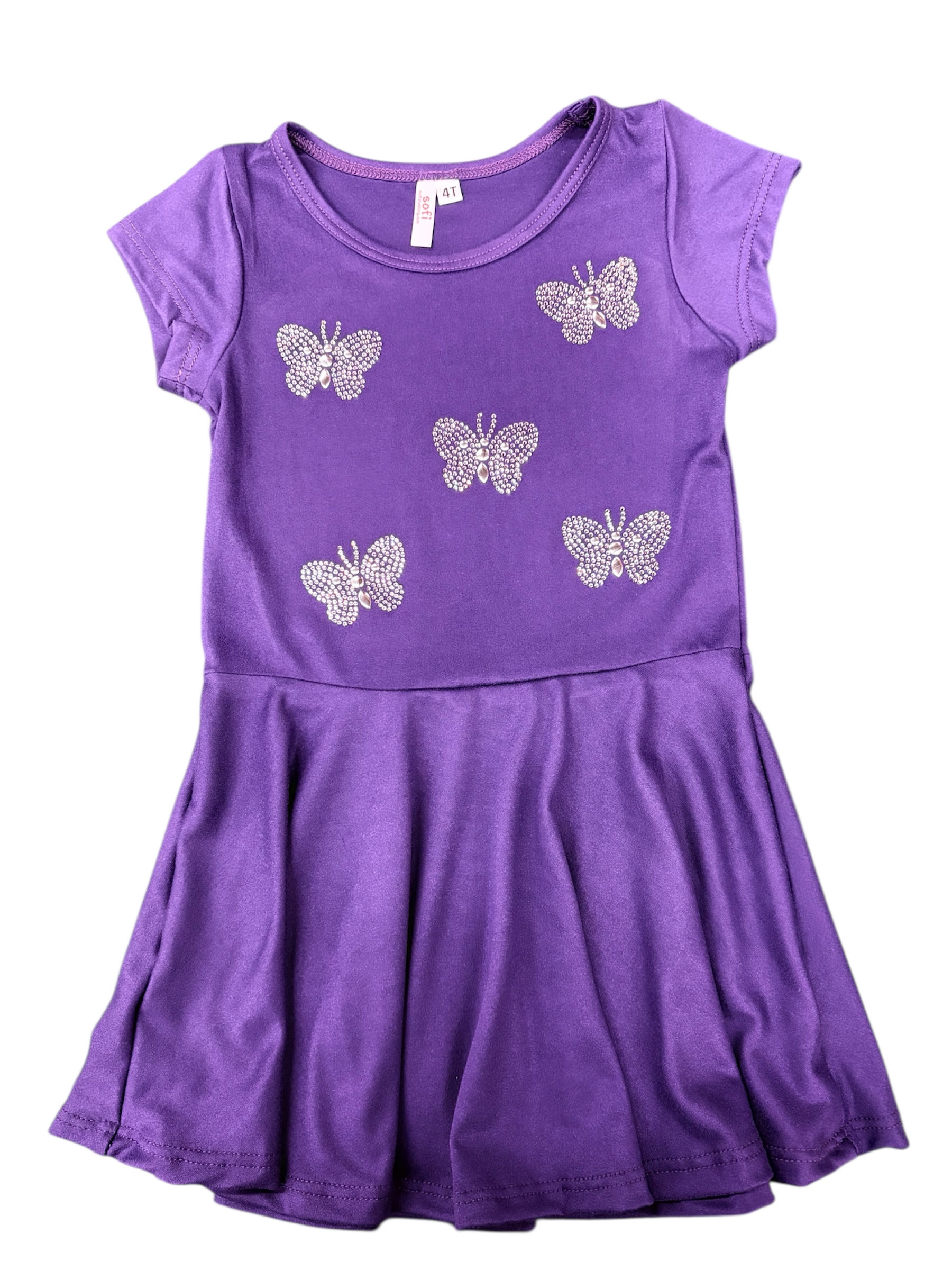 PURPLE SHORT SLEEVE DRESS
