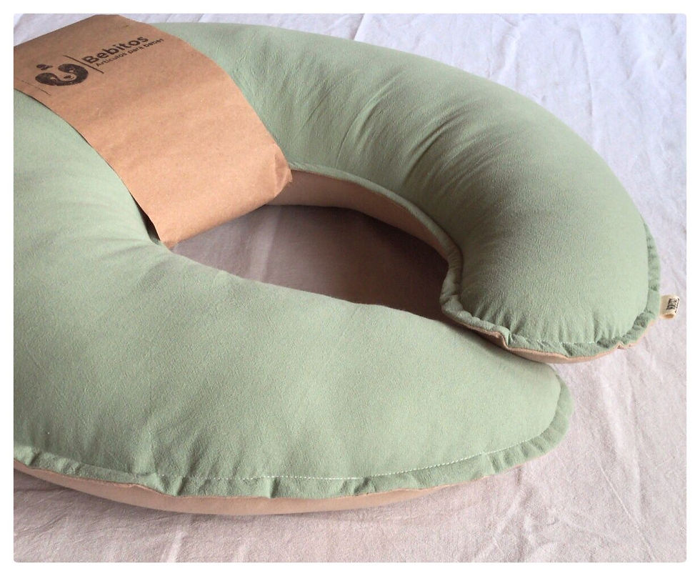 Almohadón de lactancia menta y beige