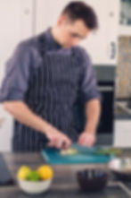 Chef chopping some vegetables