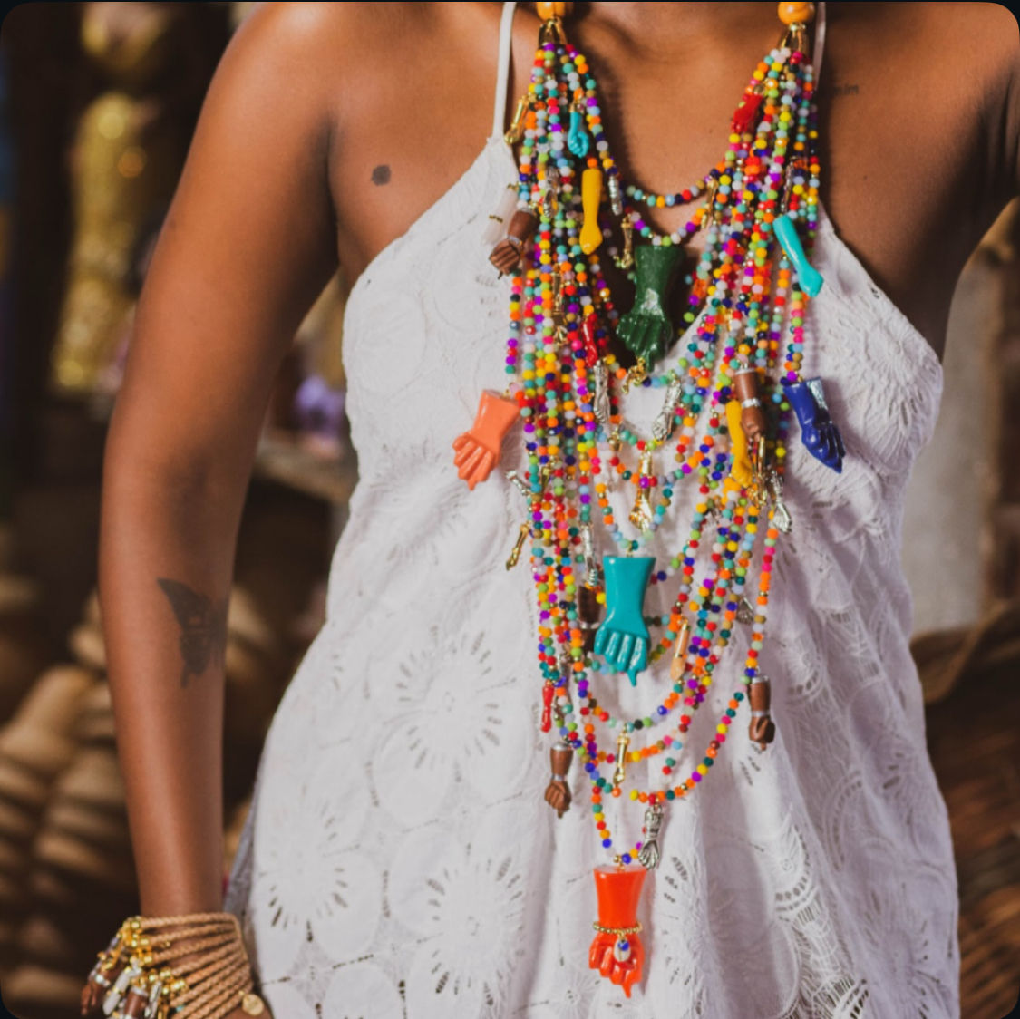 Maxi colar cascata de figas 