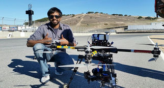 Shyam Sengupta with a custom drone at The Mazda Speedway.