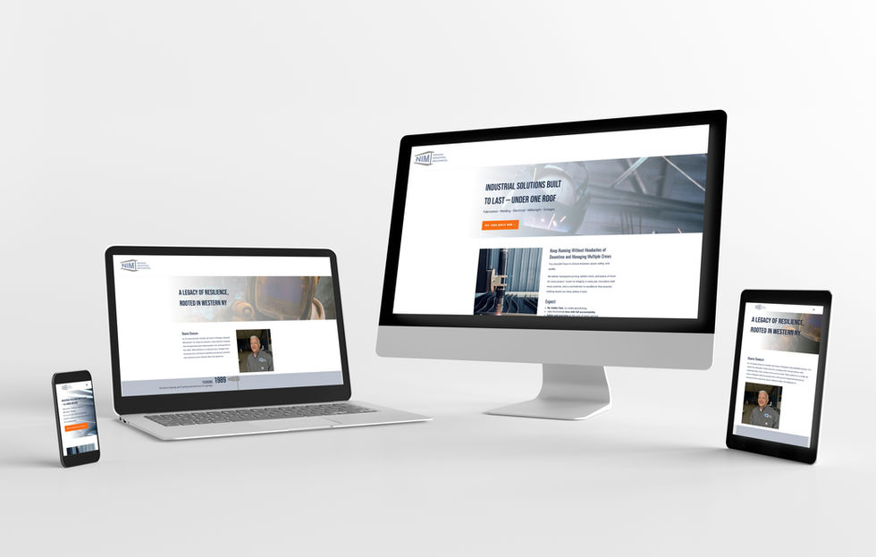 NIM Home and About page different devices