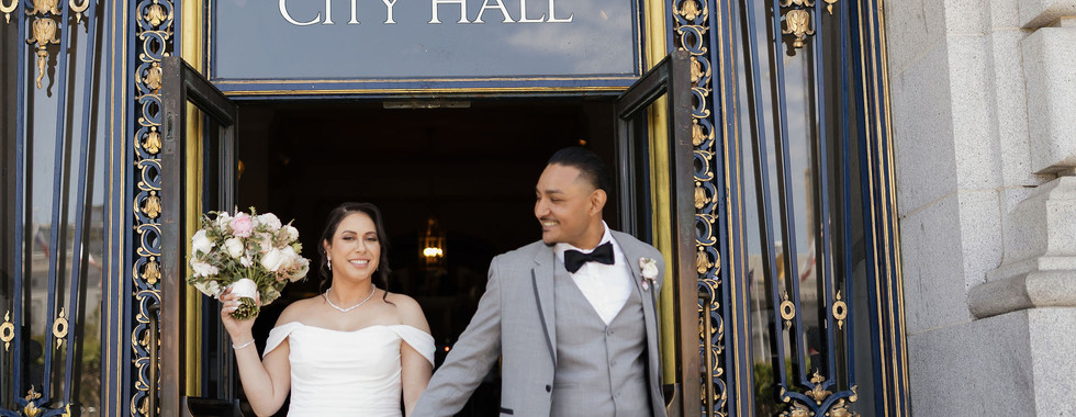 Bride and Groom at San Francisco City Hall