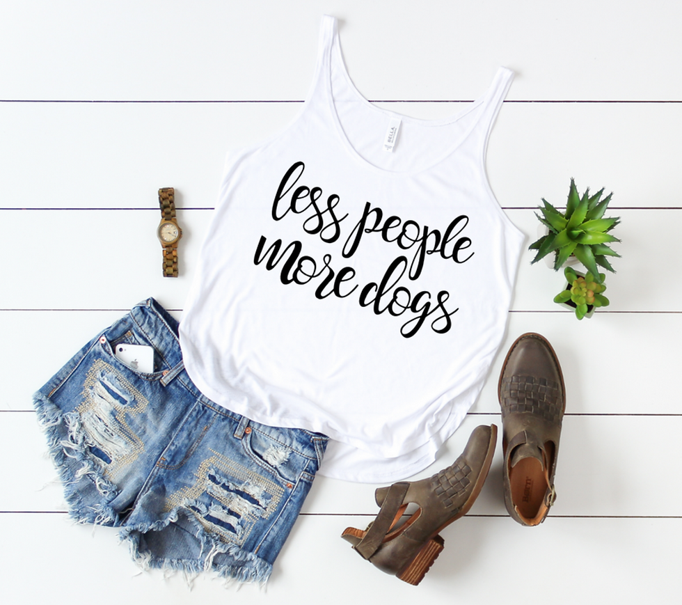 "Less People more dogs" Tank top