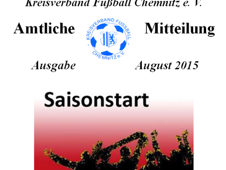 Amtliche Mitteilung August 2015 vom KVFC