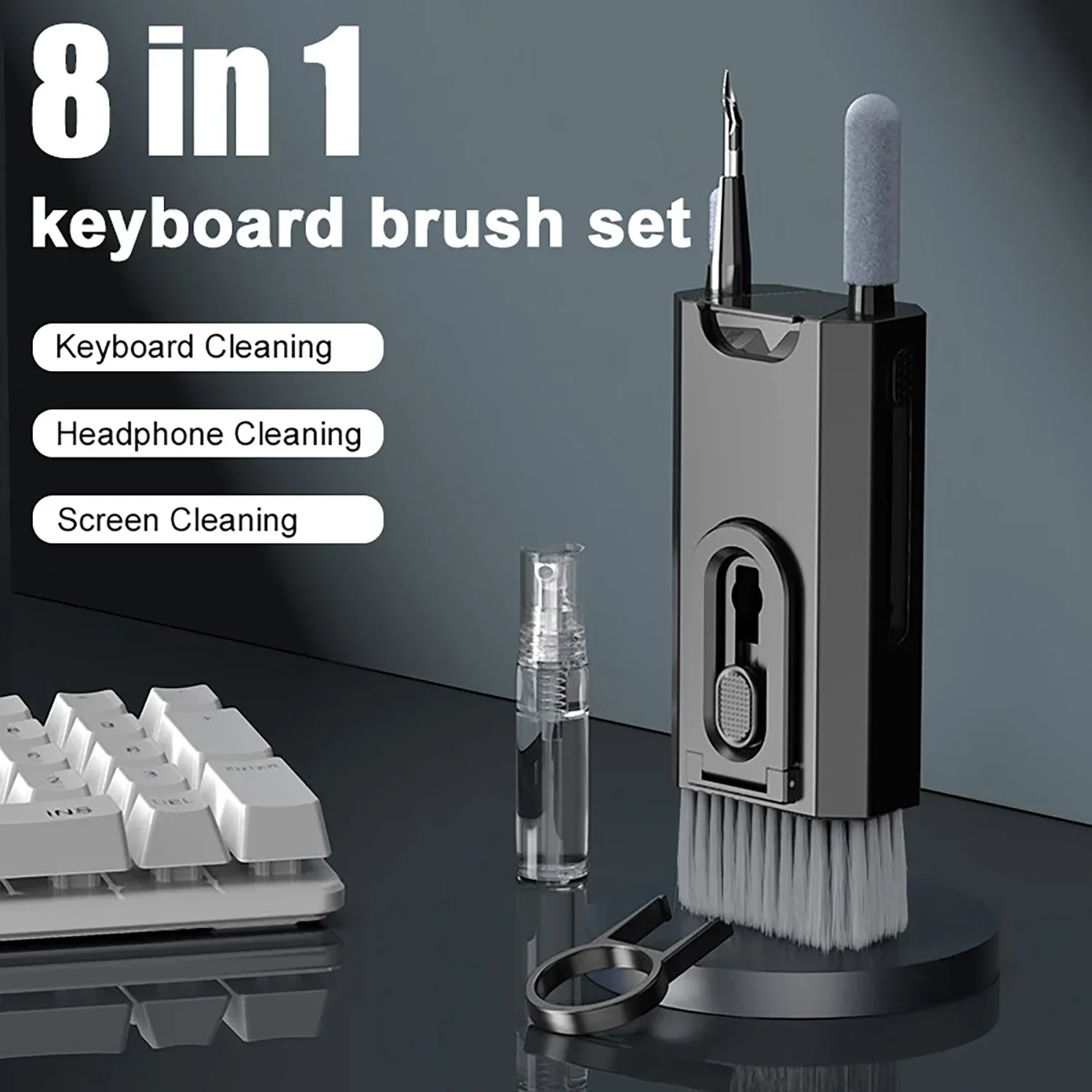 8 in 1 Cleaning Kit Computer Keyboard Cleaner Brush Earphones Cleaning Pen For