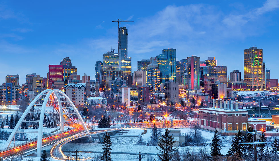Edmonton skyline in winter