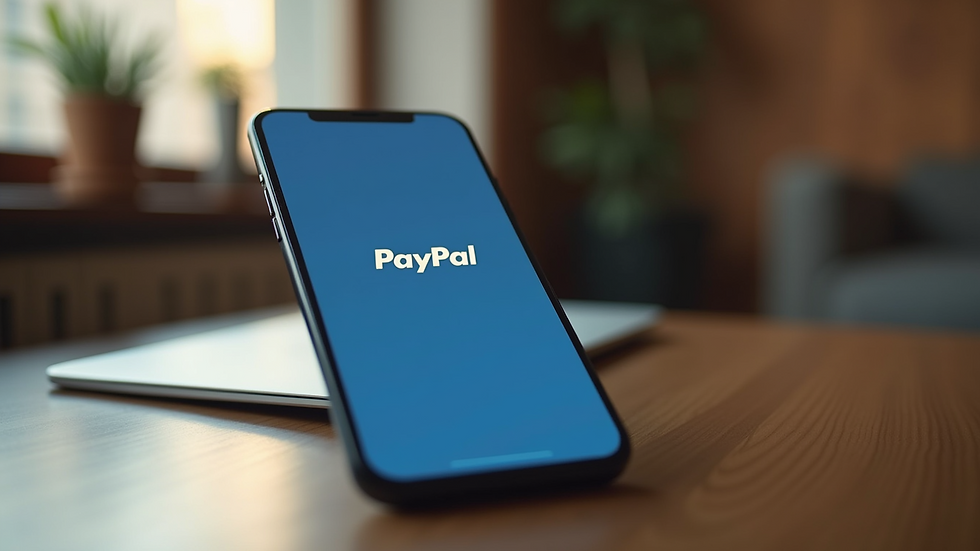 Close-up view of a smartphone displaying the PayPal app