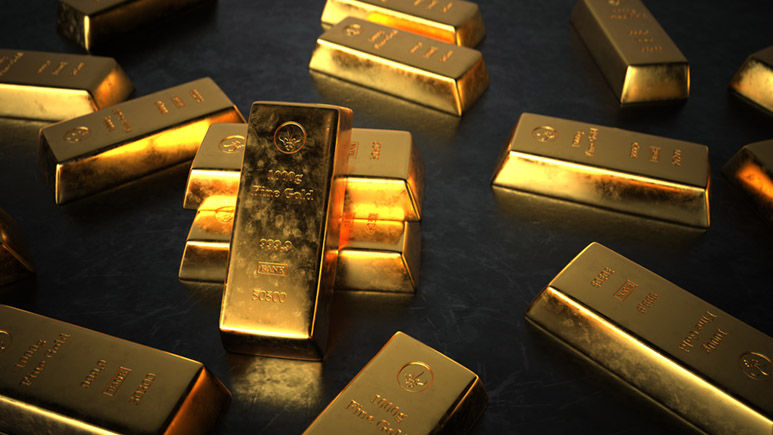 Feingold Barren zufällig verteilt auf dem Boden