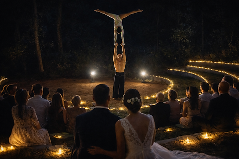 mariage wedding acrobates spectacles numéro animation spectacle lumineux led exterieur duo lyodji cie nice monaco cannes
