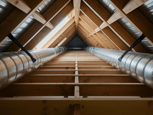 Air duct system inside an attic in South Florida