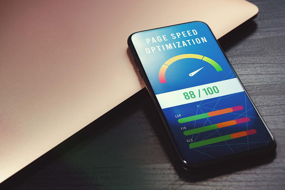 Website speed optimization dashboard showing performance improvements for SEO and Google rankings