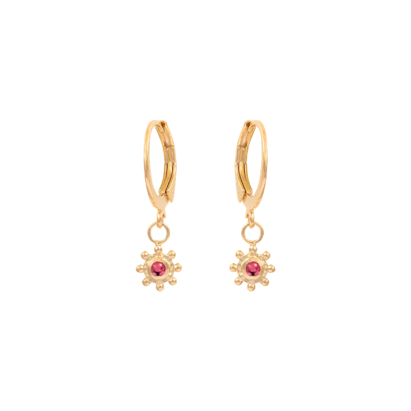 Boucles D'Oreilles Dormeuses En Perles De Culture Violettes - Plaqué Or Jaune 14k - Neuf