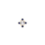 Boucle d'oreille puce en or 18 carats, diamant et iolites. Joaillerie fine Les Merveilleuses.