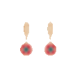 Boucles d'oreilles en plaqué or et émail fushia et vert. Les Merveilleuses