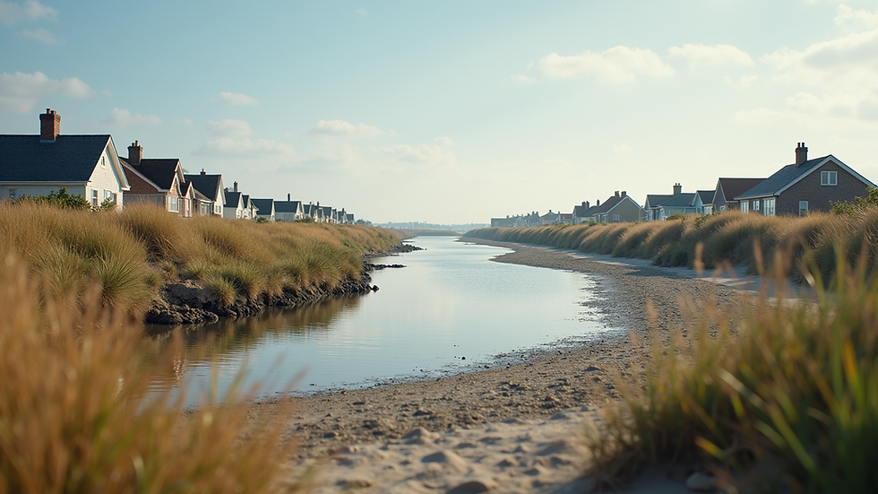 Eye-level view of a coastal community engaged in a living shoreline project