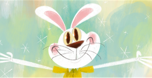 Blarney, self-appointed lucky-clover specialist, invites kids to go outside and look for four-leaf clovers