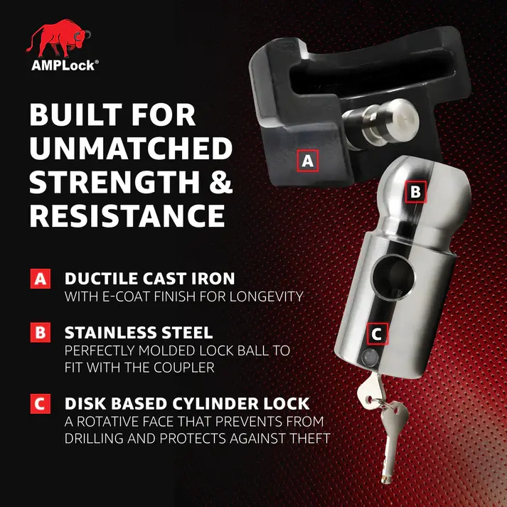 Thumbnail: Ball Coupler Lock - Flat Lip Design/standard trailer
