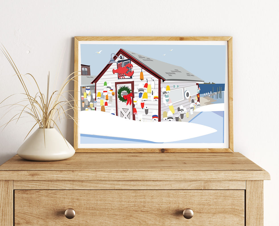 Thumbnail: Noank's Famous Festive Fords  Illustrated Framed Print