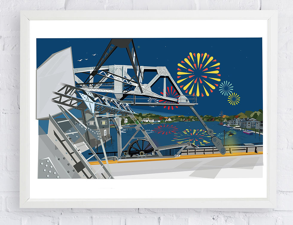 Thumbnail: Official Bascule Bridge 100th Anniversary Print - 11x17 Unframed