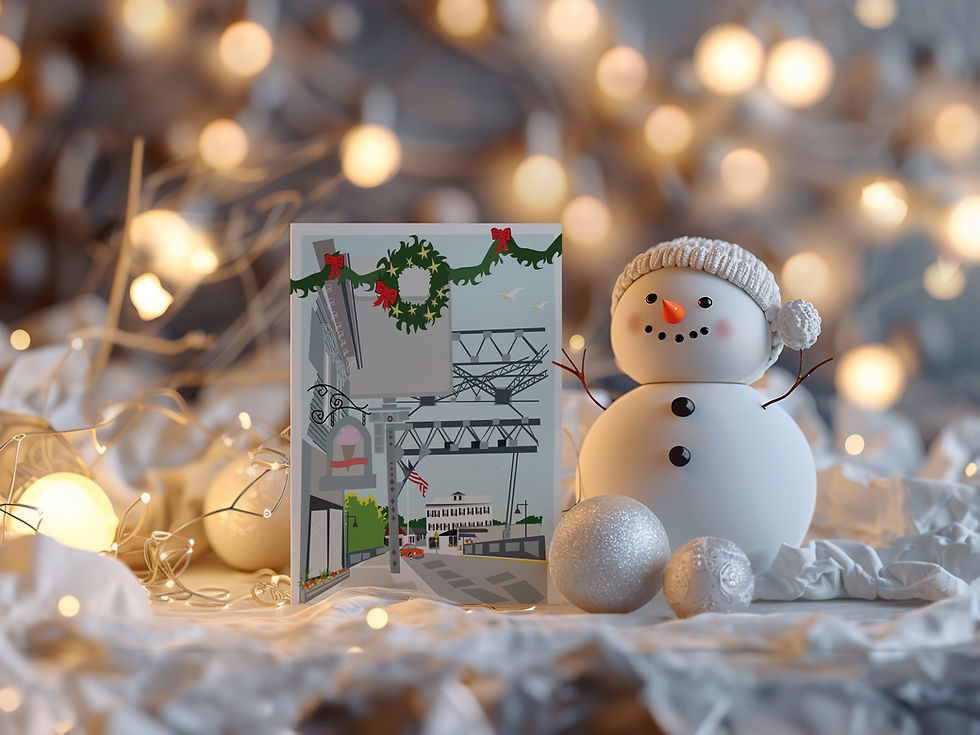 Thumbnail: Festive Bascule Bridge Notecards