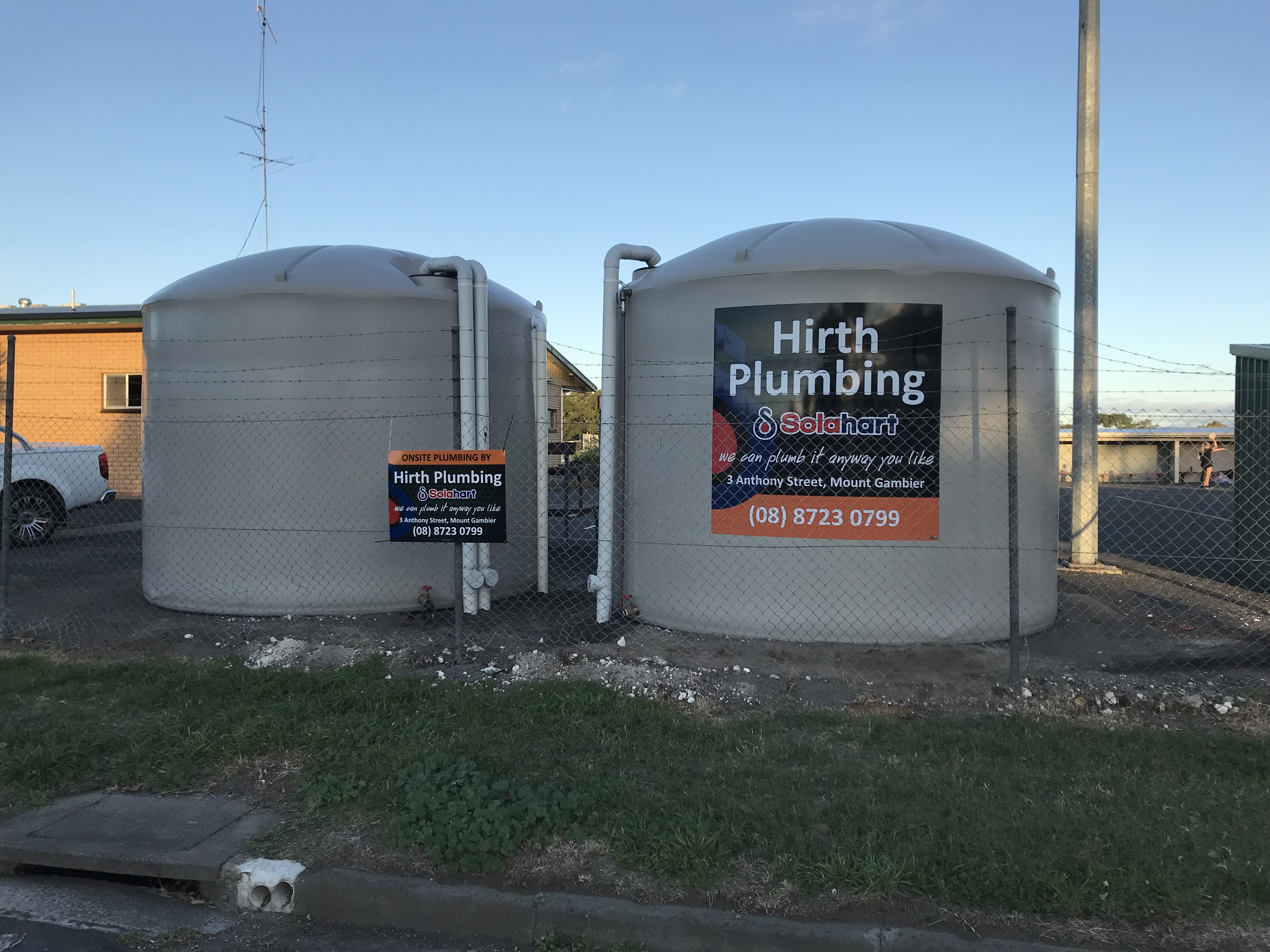 Hirth Plumbing Tank Signage