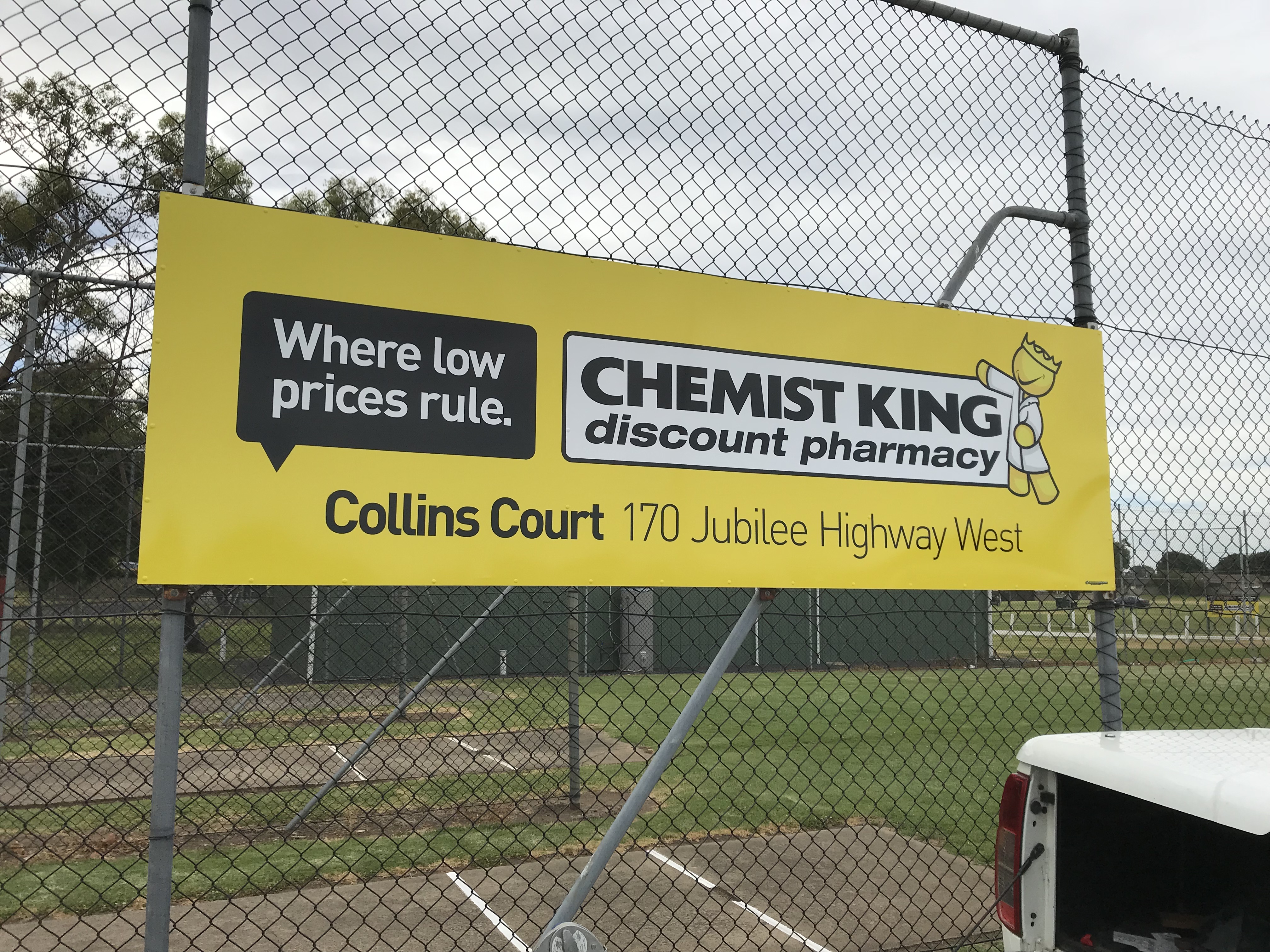 Chemist King Cricket Signage