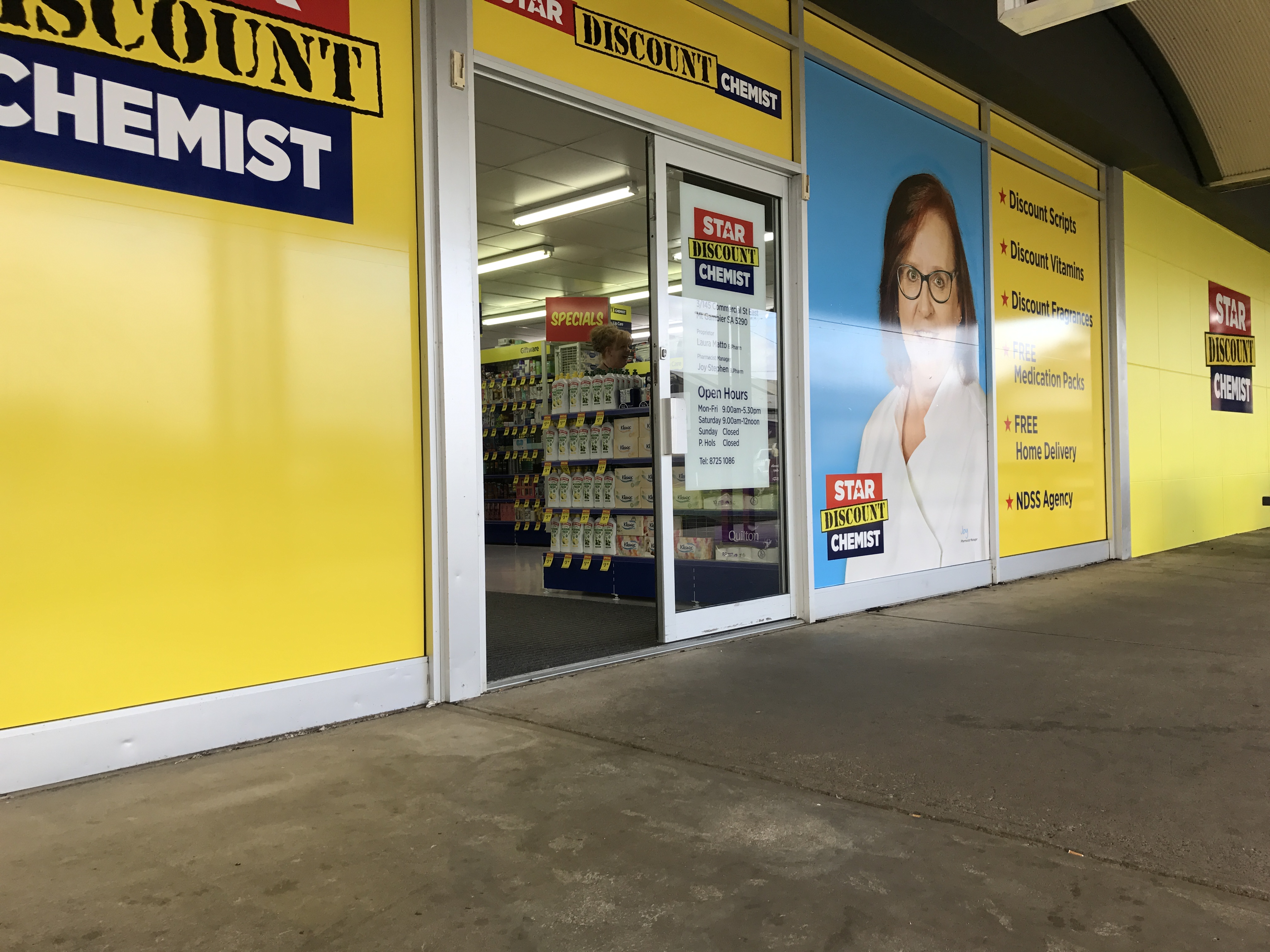 Star Discount Chemist Window Signage